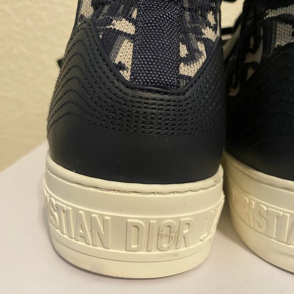 L@@K! Logo Navy Oblique Sneaker SZ 39.5 - Picture 8 of 11